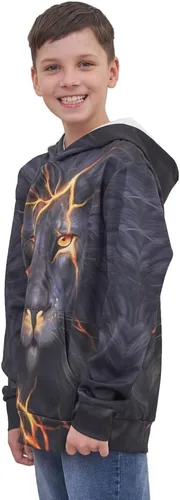 Vista 5 de NEWCOSPLAY Sudadera unisex con capucha y estampado digital 3D de galaxia realista para niños y niñas