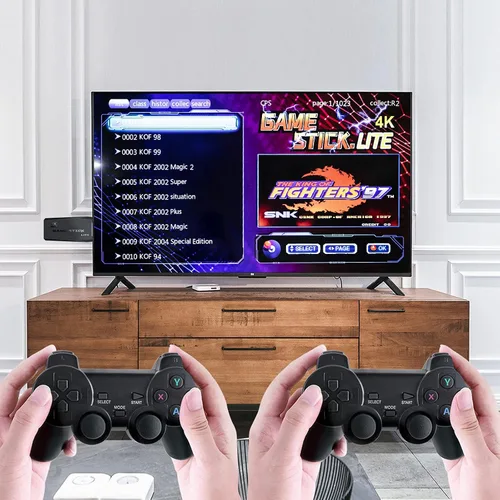 Vista 3 de WWahuayuan Retro Game Console with Dual Controllers Plug & Play Video Game Stick Built in 10000+ Games, 9 Classic Emulators, TV 4K High Definition