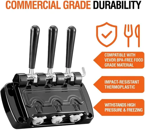 Vista 5 de Puerta de descarga dispensadora de panel frontal compatible con máquinas de helado VEVOR YKF Soft Serve - Montaje completo de placa frontal con 3