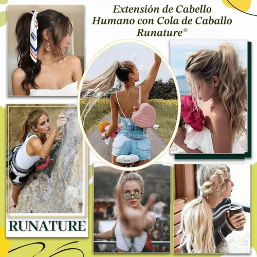 Vista 9 de RUNATURE - Extensión de cola de caballo de 16 pulgadas, 2.82 oz, #18P613, reflejos rubios B-05-#18P613