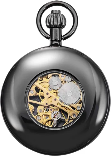 Vista 3 de Reloj de bolsillo mecánico de dragón antiguo con cadena