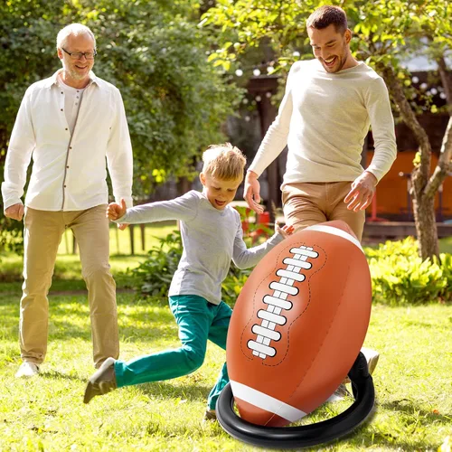 Vista 4 de Deekin Juego de fútbol inflable gigante de 40 pulgadas con juego de camiseta, juguete de fútbol inflable para el día del juego, juegos al aire
