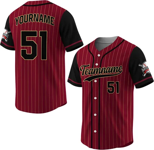 Vista 21 de Camiseta de béisbol a rayas personalizadas con logotipo de número de nombre para hombres, mujeres, jóvenes, niños, camiseta de uniforme