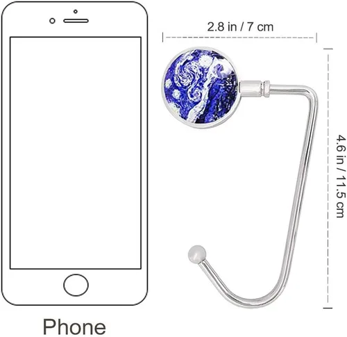 Vista 4 de AUHOKY - 6 ganchos portátiles para colgar bolsos y bolsos, para mesa, soporte largo de moda para bolsas debajo del mostrador para mujeres y niñas