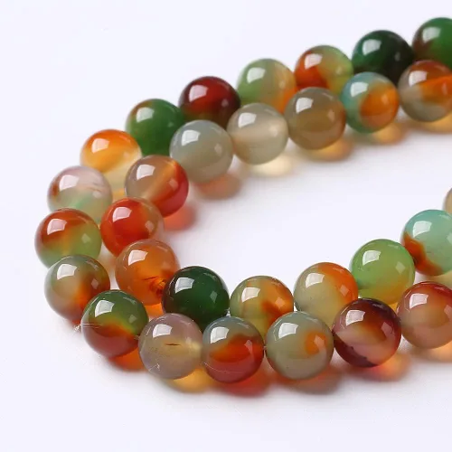 Vista 184 de 100 cuentas de piedra multicolor natural de 0.236 pulgadas (0.236 in), cuentas espaciadoras sueltas redondas para hacer pulseras, collares, aretes