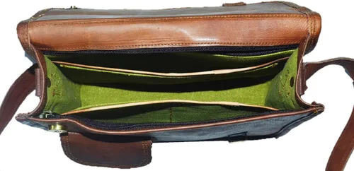 Vista 5 de URBAN DEZIRE Maletín pequeño de cuero genuino para hombre, bolso de mensajero para iPad Tab Tablet 11 compatible con producto de Apple