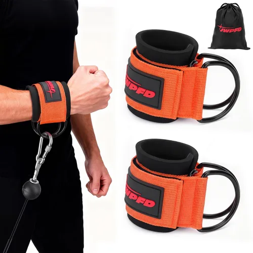 Vista 10 de Correas de muñeca para máquinas de cable, muñequeras para hombres y mujeres, correas acolchadas de neopreno para equipos de entrenamiento de fuerza