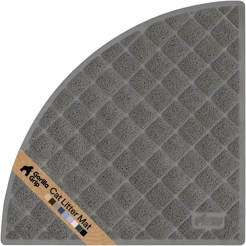Vista 65 de GORILLA GRIP Tapete para caja de arena para gatos, resistente al agua, respaldo texturizado, fácil de limpiar, menos residuos y suelos limpios, 17 x
