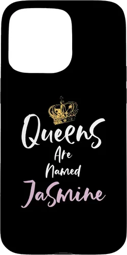 Vista 31 de Jasmine Name Queen - Carcasa para iPhone 17, color rosa y negro