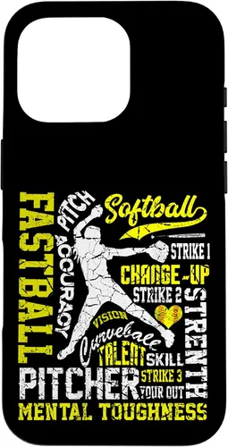 Vista 20 de Distressed Look Softball Pitcher Best Traits for Teen Girls Case for iPhone 17