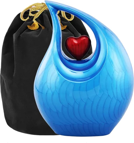 Vista 27 de Urna de cremación Heart of Love para cenizas humanas - Hermosa urna conmemorativa ERN para adultos - ERN decorativa para seres queridos - Urna Negro