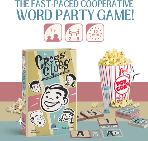 Vista 2 de Blue Orange Juegos Cross Clues- Nuevo juego de fiesta familiar cooperativo para 2 a 6 jugadores. Recomendado para edades de 7 años en adelante