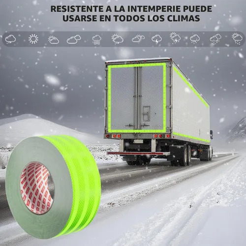 Vista 7 de SWRT Cinta Reflectante de 2 Pulgadas X 30 Pies para Exteriores Impermeable DOT-C2 Resistente a la Decoloración Verde Fluorescente Reflectante