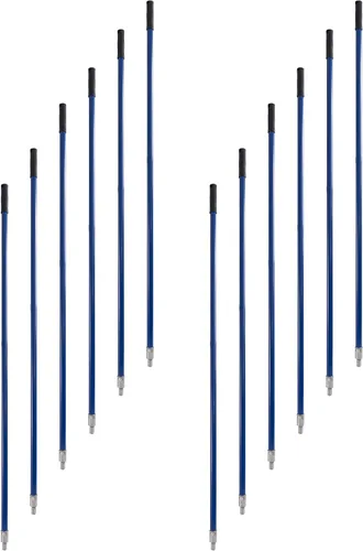 Vista 24 de Matthew - Cabezales de repuesto para trapeador húmedo de algodón resistente (azul, mediano, paquete de 12) con 2 paños de microfibra para uso