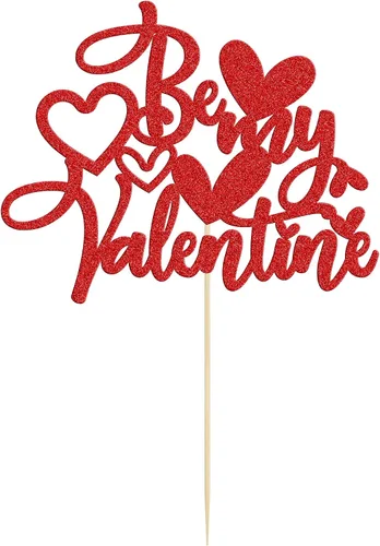 Vista 29 de Ephlyn 24 adornos para cupcakes con purpurina para el día de San Valentín, dulce amor, corazón, día de San Valentín, decoración para cupcakes