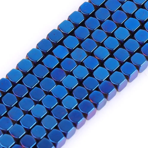 Vista 24 de Cuentas de hematita para hacer joyas, piedras preciosas semipreciosas de 0.394 x 0.551 in, color azul con revestimiento metálico, 15 pulgadas JOE