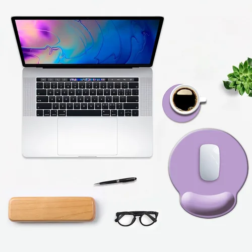 Vista 7 de DOOKE Alfombrilla ergonómica para mouse con soporte de muñeca, bonita almohadilla de muñeca con base de goma antideslizante para computadora