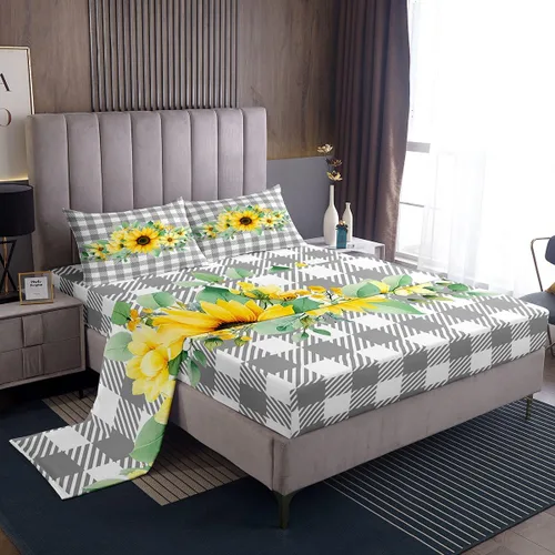 Vista 10 de Erosebridal Juego de sábanas de hongos para cama individual, diseño de hongos de dibujos animados, diseño de mariposas kawaii, plantas botánicas