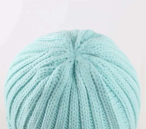 Vista 3 de Connectyle Gorro de punto con puños para mujer, gorro de esquí acrílico acanalado elástico para invierno