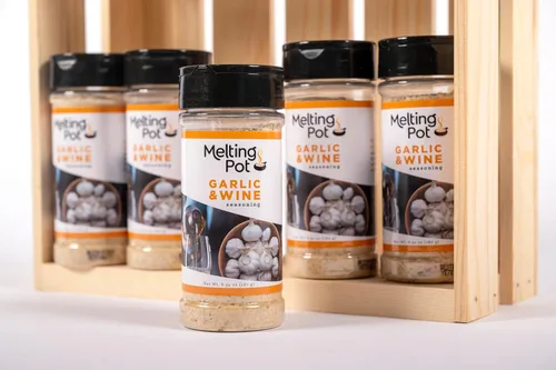 Vista 5 de The Melting Pot Condimento para ajo y vino – Mezcla de condimentos de ajo sabrosa de los restaurantes The Melting Pot para carne, mariscos