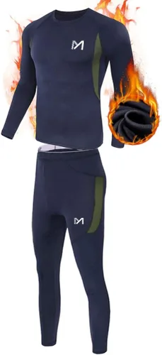 Vista 11 de MEETYOO - Ropa interior térmica para hombre, conjunto de calzoncillos largos, capa base de invierno, para esquí y correr Negro
