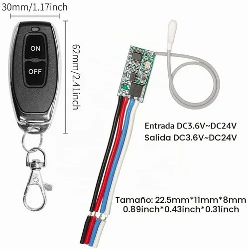 Vista 2 de QIACHIP Interruptor de Control Remoto RF Inalámbrico Universal de 433MHz DC 6V 12V 24V 1CH Canal Relé Interruptores de Control Remoto RF Inalámbrico