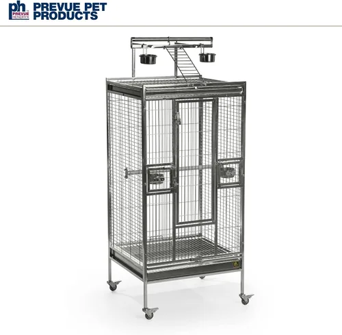 Vista 10 de Prevue Pet Products Jaula de acero inoxidable para pájaros, acero inoxidable, mediana