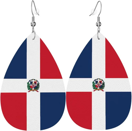 Vista 18 de Pendientes colgantes de cuero, aretes de lágrima ligeros para mujer