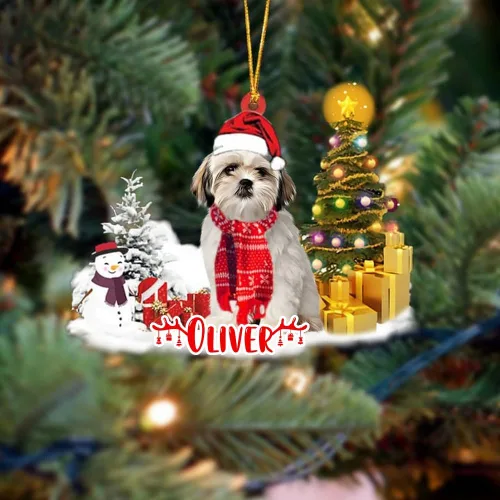 Vista 182 de NAZENTI Adorno personalizado de gato abisinio con árbol de pino, adorno de Navidad personalizado para perros amantes de las mascotas, colgante