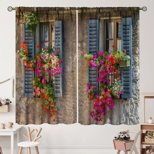 Vista 8 de Cortinas italianas, patio antiguo, sillas de café de Italia, casas históricas en la calle, sala de estar, dormitorio, cortinas opacas con bolsillo