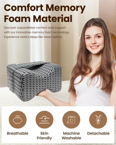 Vista 2 de Almohada de rodilla para dormir de lado, almohada de elevación de piernas para aliviar la columna vertebral torcida, ciática, entumecimiento