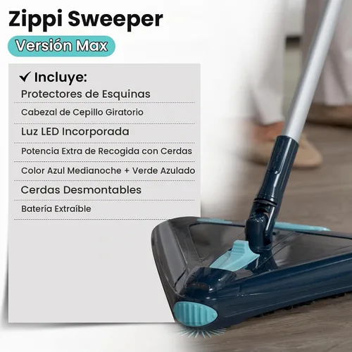 Vista 8 de Zippi Barridor Max - Versión 2025 Barridor Ligero, Diseño Triangular Permite Barrer en Esquinas, Perfecto para Alfombra Corta, Piso Duro y Cerámica