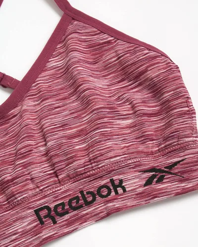 Vista 4 de Reebok Bralette sin costuras para mujer, ligero, suave, elástico, sin costuras, paquete de 2