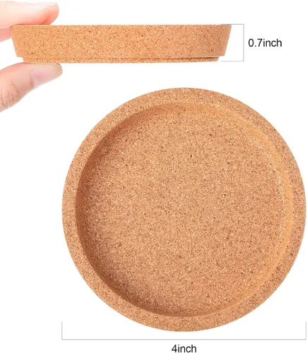 Vista 8 de 18 posavasos de corcho a granel de 4 pulgadas, redondos, a prueba de fugas, posavasos de corcho para bebidas, reutilizables, absorbentes