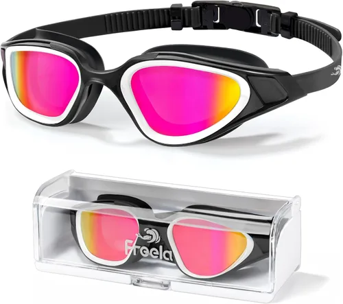 Vista 8 de Freela Gafas de natación polarizadas unisex para adultos, protección UV400, antivaho de 180° de ancho, visión clara para hombres, mujeres y jóvenes