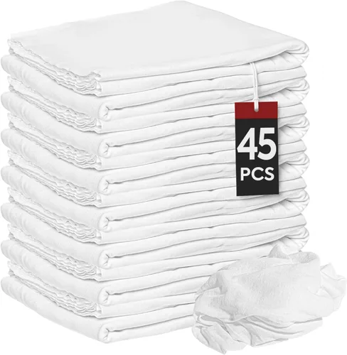Vista 8 de Nabob Wipers Trapos Nuevos Sin Pelusa 100% Algodón Trapos de Limpieza, Material de Tela Suave de Camiseta para Hierro Fundido, Teñido de Madera