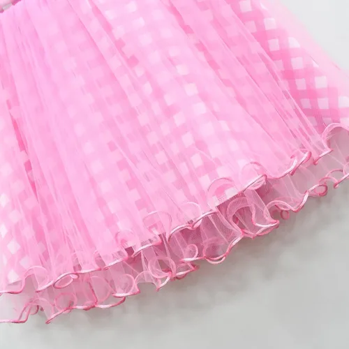 Vista 5 de Vestido vintage para niñas pequeñas, a cuadros, cuello halter, acampanado, vestido retro de cóctel, vestido de noche, disfraces de graduación