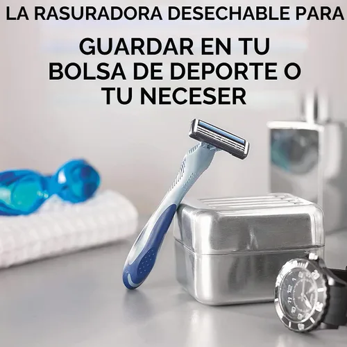 Vista 9 de BiC Flex 3 - Afeitadora desechable para hombre (4 unidades), paquete de de 3