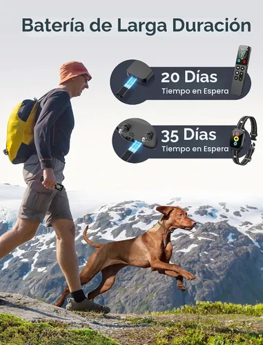 Vista 5 de Collar de entrenamiento para perros con control remoto, collar inteligente de choque para perros con 3 modos de entrenamiento e iconos