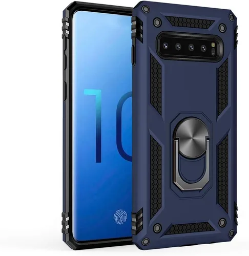 Vista 12 de Funda de grado militar para Samsung Galaxy S10 5G [compatible con S10 5G] Soporte de anillo giratorio de metal con soporte magnético integrado