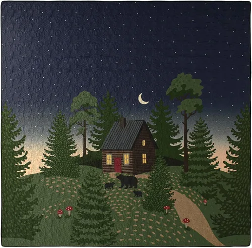Vista 6 de Donna Sharp Bear Cottage - Juego de edredón tamaño Queen, 90 x 90