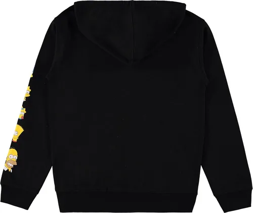 Vista 2 de The Simpsons Sudadera con capucha para mujer, Lisa, Bart y Homer Simpson con estampado de manga