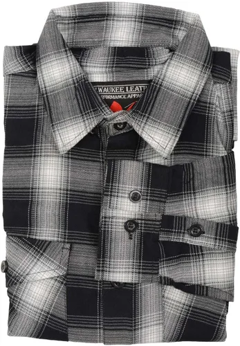 Vista 6 de Milwaukee Leather Mng11654 Men's BlackWhite Long Sleeve Flannel