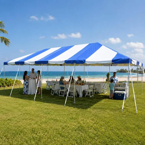 Vista 22 de Party Tents Direct Carpa para Fiesta de 20x30 - Marco de Acero - Gazebo al Aire Libre, Pabellón, Sombrilla para Sol, Refugio para Acampada - Verde