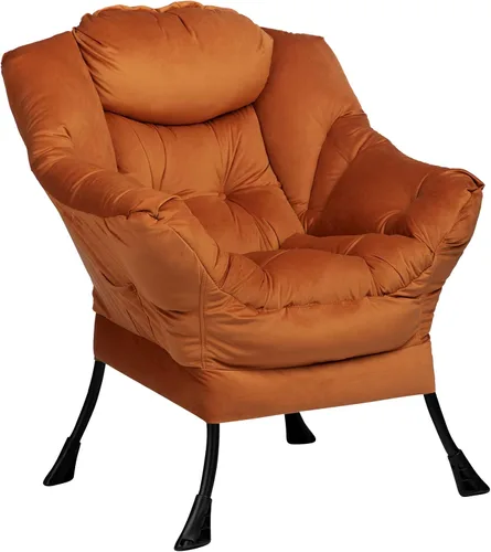Vista 11 de HollyHOME Silla perezosa con otomana plegable, sillón cómodo y reposapiés plegable, sofá de ocio silla de lectura y reposapiés para sala de estar