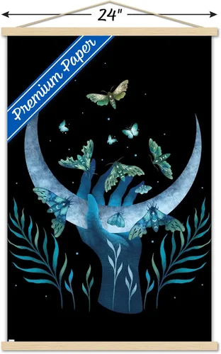 Vista 3 de Trends International Dibujo episódico - Póster de pared de mano de polilla con marco magnético