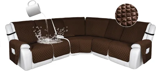 Vista 167 de HDCAXKJ Fundas de sofá seccional reclinable 100% impermeable, forma de L, funda de sofá reclinable lavable acolchada suave para mascotas, perro