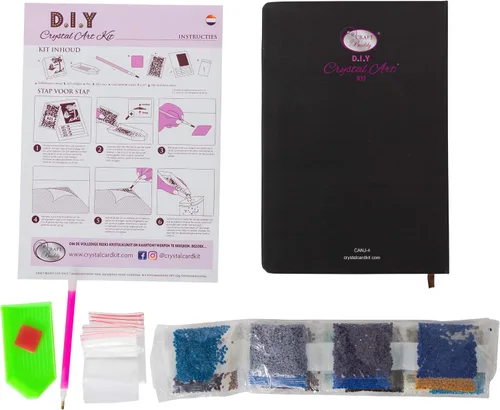 Vista 7 de Crystal Art Cuaderno Aracnafaria - Crea una cubierta brillante para cuaderno con cristales - para edades de 8 años en adelante