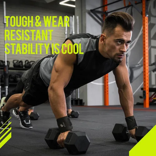 Vista 5 de Slim Panda Wrist Wraps for Powerlifting & Weightlifting - Adjustable 18" Straps with Thumb Loops Heavy Duty Wrist Support for Deadlift, Bench