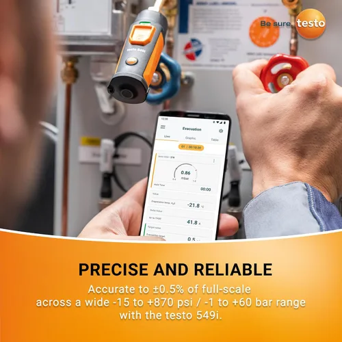 Vista 5 de Testo Kit de sonda inteligente I Juego de medidores HVAC/R para aire acondicionado, refrigeración y sistema de calefacción I Incluye testo 115i